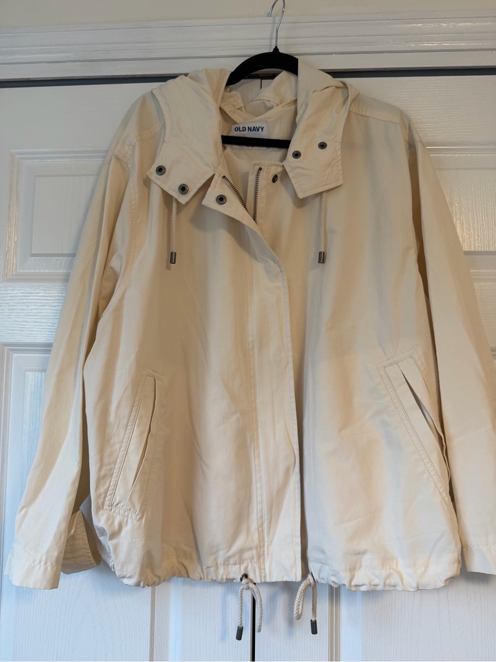 Old Navy Cream Hooded Utility Jacket